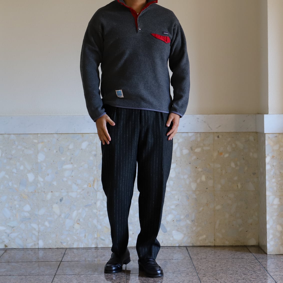 極美品 1990s Patagonia パタゴニア スナップT SNAP T カナダ製 90s patagonia Synchilla Snap-T Pullover 黒 XL パタゴニア