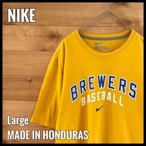 【NIKE】MLB ミルウォーキーブルワーズ Tシャツ Milwaukee Brewers アーチロゴ Lサイズ us古着 アメリカ古着