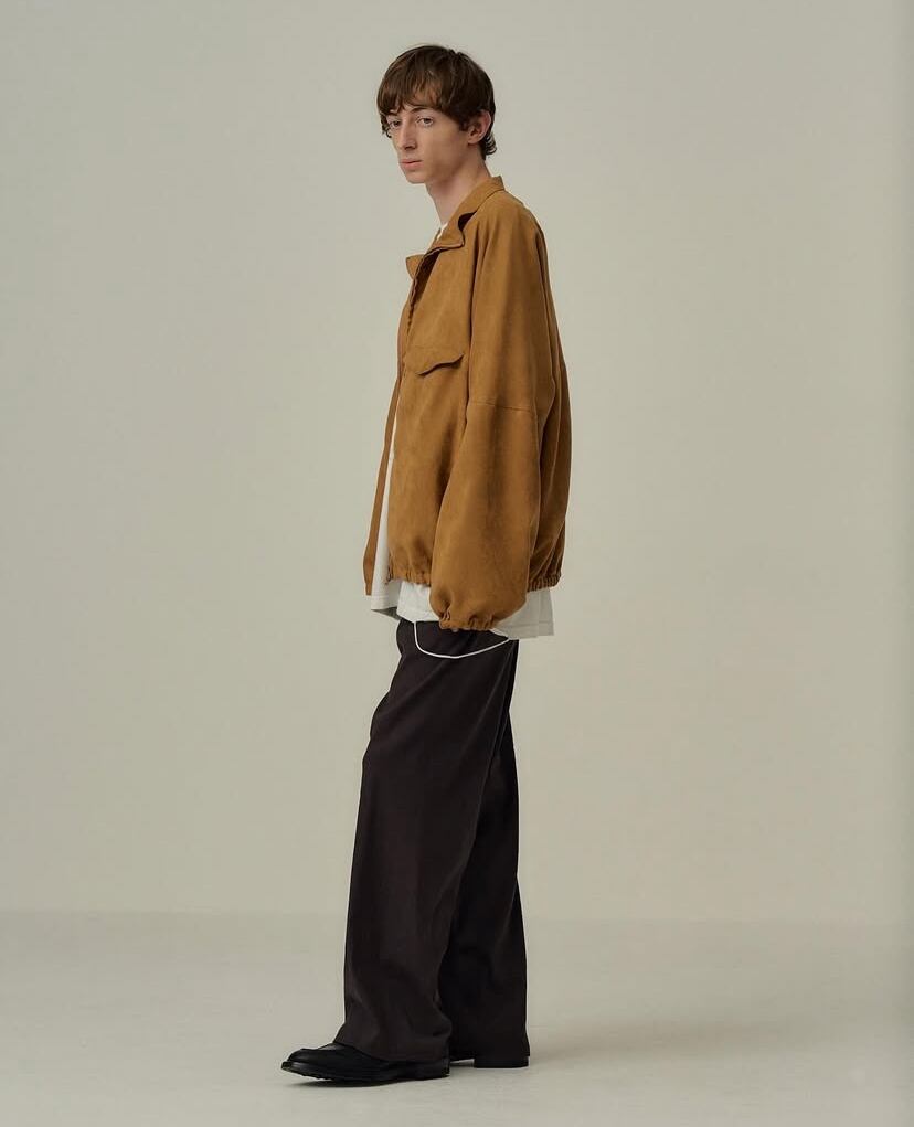 25AW】ANCELLM VEAGAN SUEDE KIMONO BLOUSON (BROWN) ANC-JK56 | IAAAM