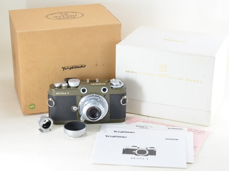 Voigtlander BESSA-T / HELIAR 50mm F3.5 101周年記念モデル オリーブ 元箱付 フォクトレンダー（20722）  | サンライズカメラーSunrise Cameraー