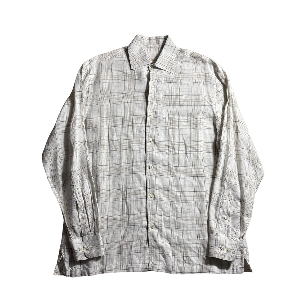 BRIONI pure linen plaid shirt