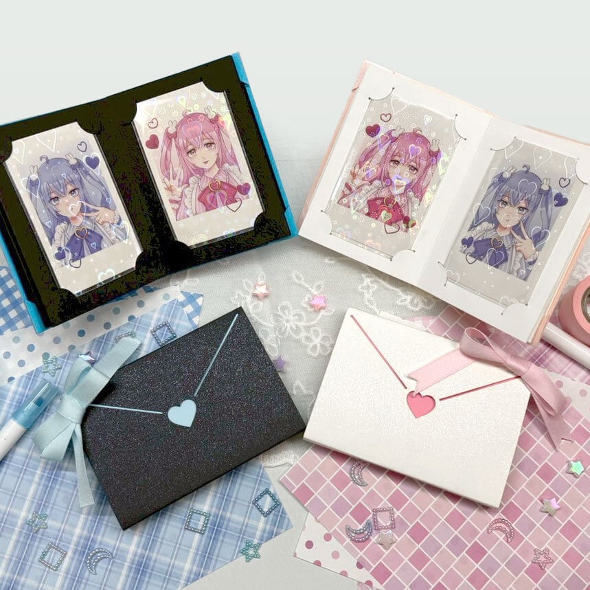 推in帳 チェキセット ブラックハート（9色） | おりがみデザイン