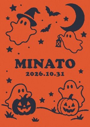 HALLOWEEN＜ NAMEBLANKET / GHOST（ゴースト）＞【お名前ブランケット 】ハロウィーン限定デザイン
