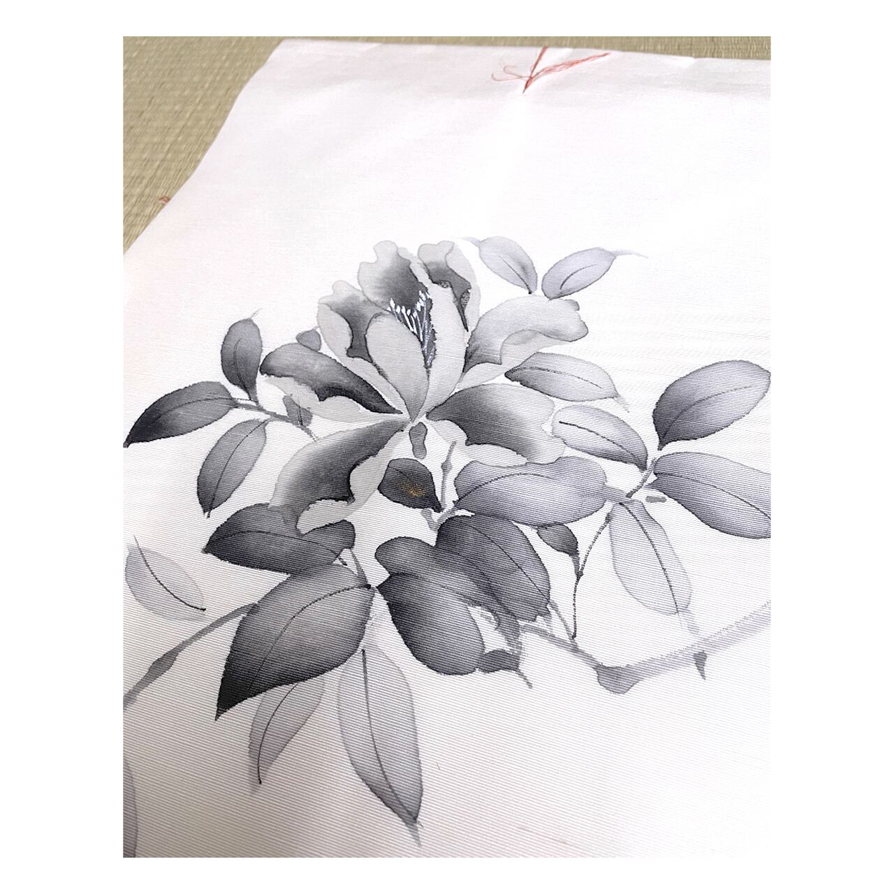 節紬 ＞手描き枝花模様 名古屋帯 作家もの | リサイクル着物セレクト 