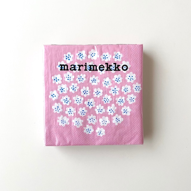 【marimekko】カクテルサイズ ペーパーナプキン PUKETTI パステルピンク 20枚入り