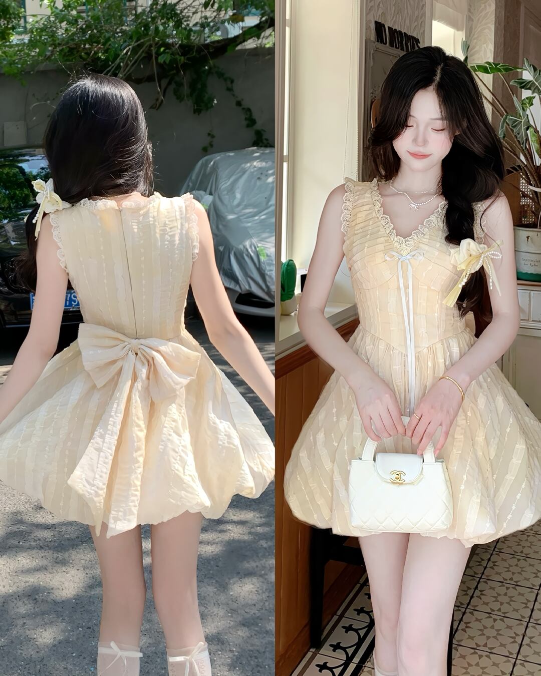 イエローバルーンバックリボンワンピース 2506117