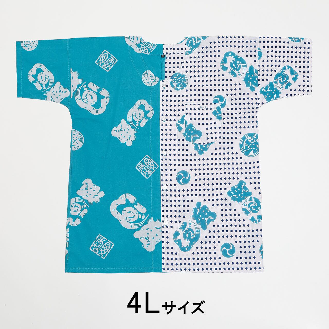 魚河岸シャツ 【品番 40022-4L】【市TCBクレヤ抜染 +F藍とTCブルー】