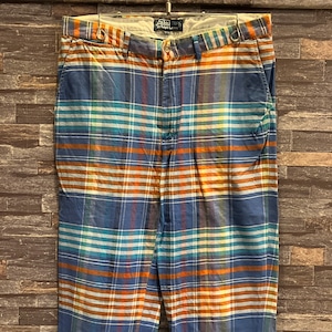 RALPH LAUREN MADRAS CHECK COTTON SLACKS OLD MODEL