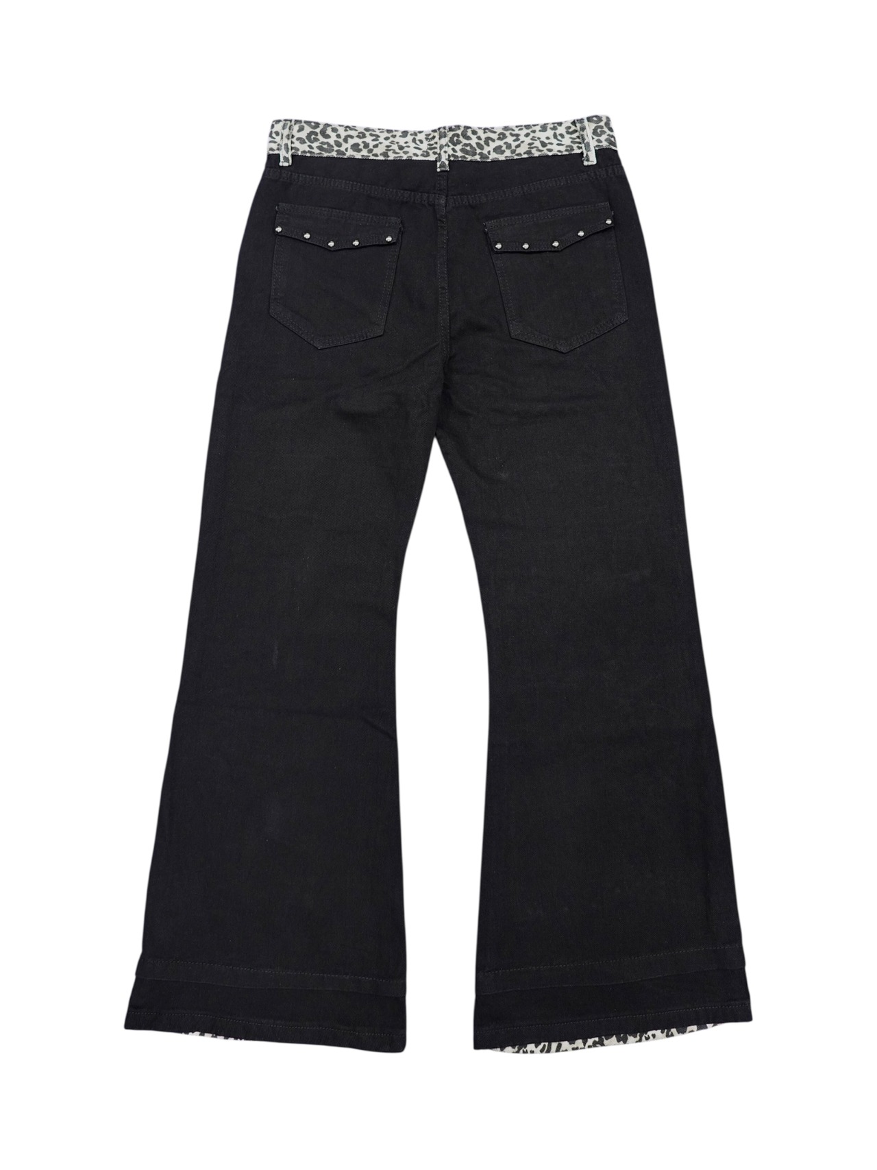 【PLANET STUDIO】Leopard Panel Flare Pants
