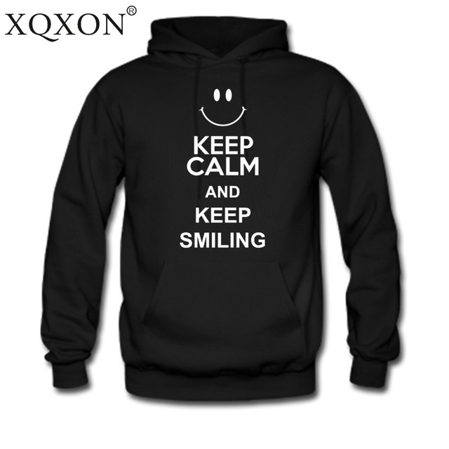 Xqxon平静と維持笑顔新しいフード付きスウェットシャツ男性thinpulloversパーカートレーナーh68