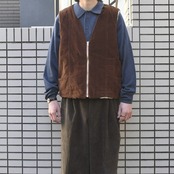 fur lining corduroy work vest