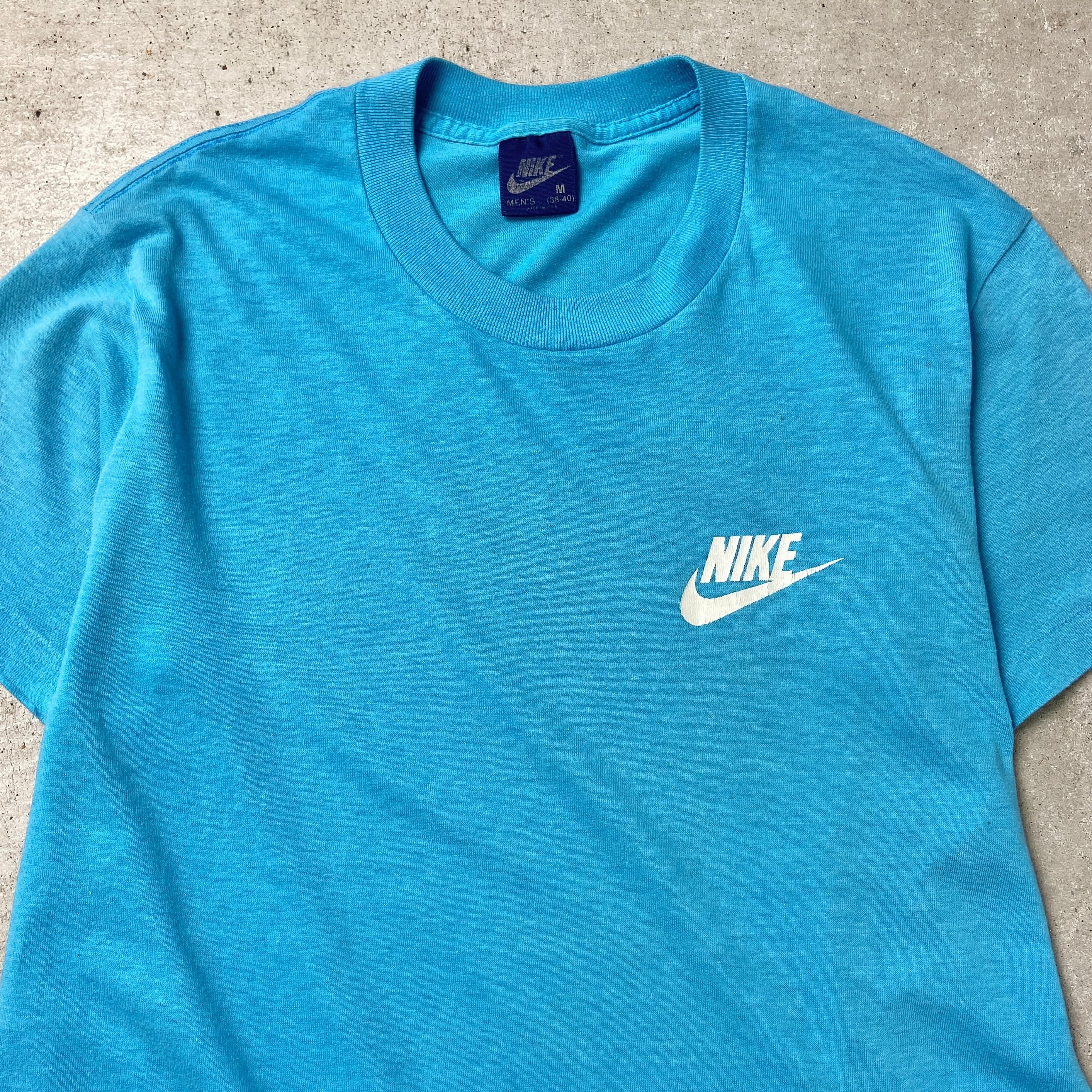 80年代 USA製 紺タグ NIKE ナイキ ワンポイントロゴプリント Tシャツ