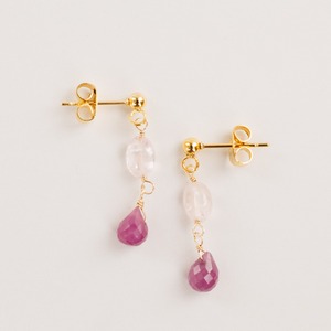 モルガナイト、スタールビーのピアス/イヤリング