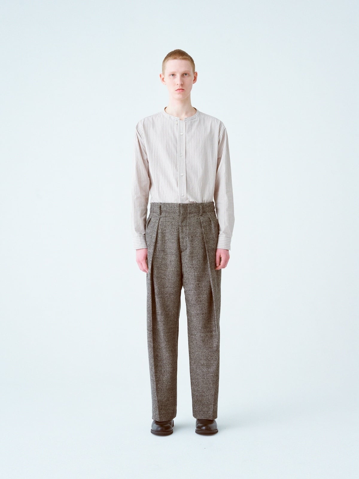 新品 Dhal tropical tweed Double Slacks ダル 新品 Dhal tropical