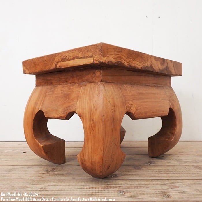 超希少 瘤杢のチーク材 一点物 極厚 一枚板 オールドチーク テーブル