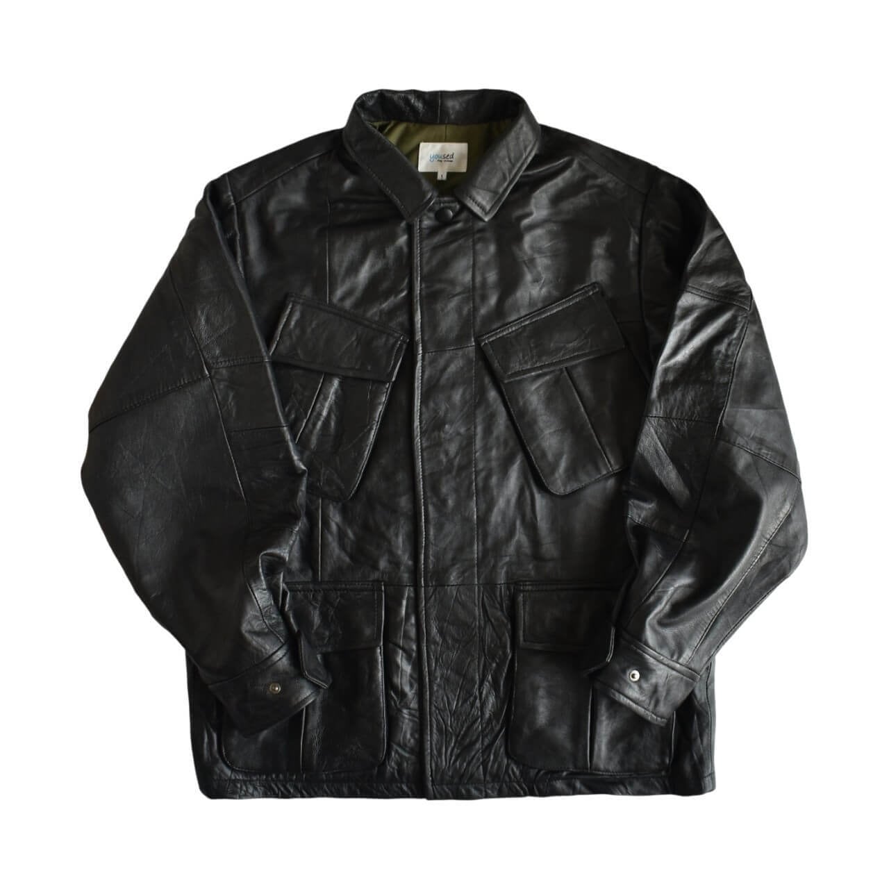 yoused / REMAKE LEATHER JUNGLE FATIGUE JACKET - リメイク レザー