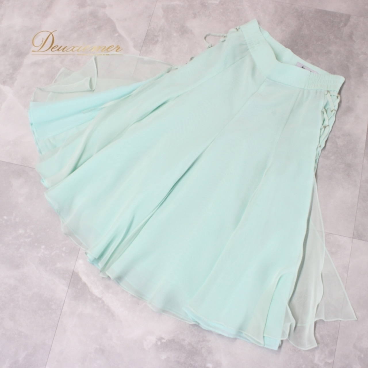 社交ダンス 衣装 スタンダード スカート レッスンウェア レディース Fantasy グリーン系 ブルー系 練習着 無地 シンプル かわいい 清楚 ミントグリーン ファスナー 伸縮性 日本製 サイド編み上げ デザイン アクセント 練習用 踊りやすい おしゃれ レディーススカート ダンスウェア 発表会 トレーニング用