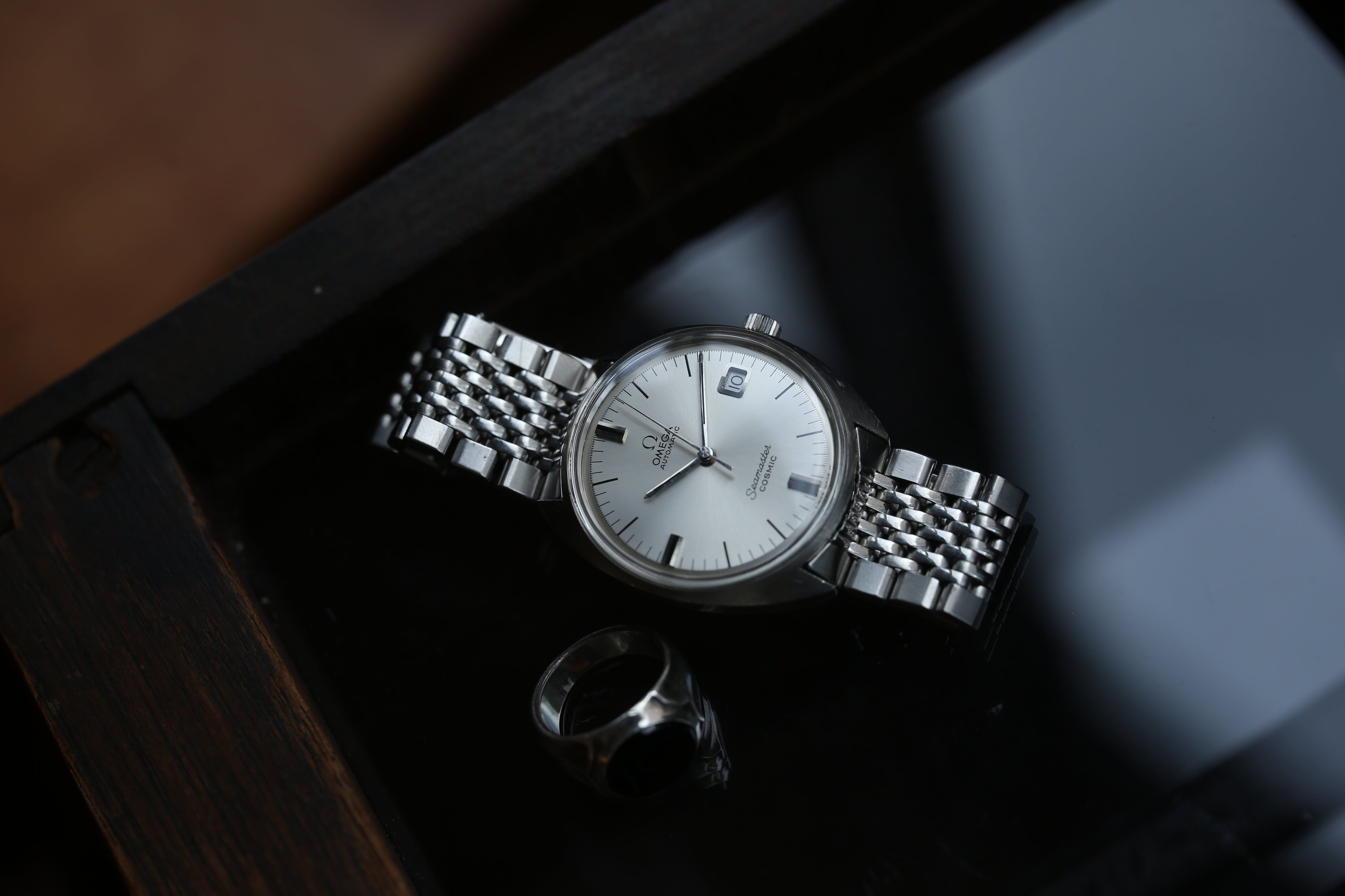 【希少 稼働】オメガ シーマスター コスミック 自動巻き デイト 純正ベルト 希少 稼働】オメガ シーマスター コスミック 自動巻き デイト 純正