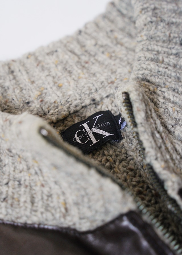 90’s - Calvin Klein switching zip up knit