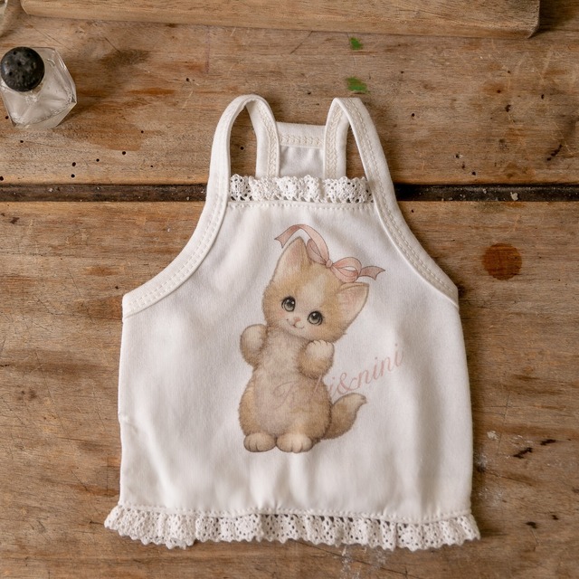 【予約】[kiki&nini] My Little Kitty Top (white)