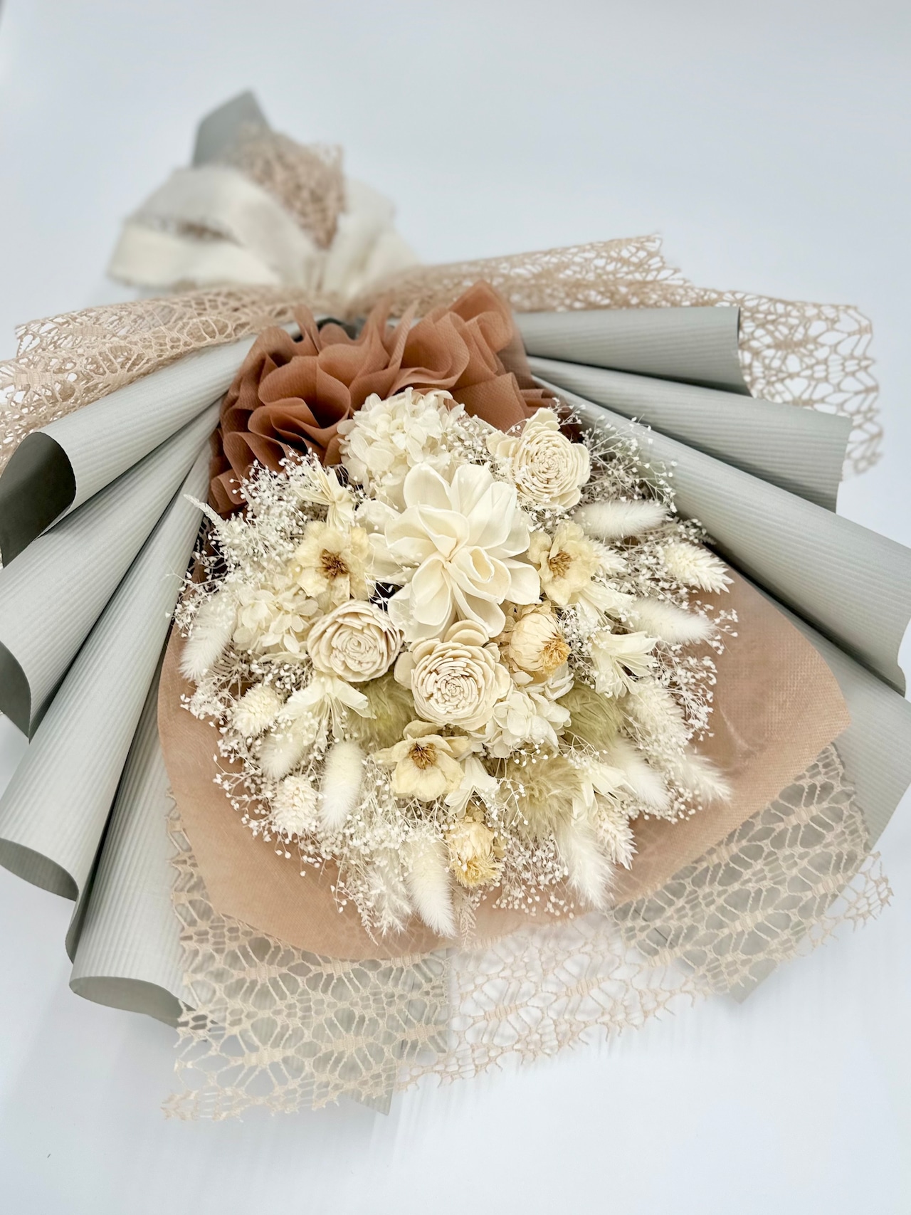 ドライフラワー花束(きなり色) □Lサイズ 【定番商品】 画像3