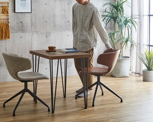 ヴィンテージレザー調ダイニングチェア２脚 75cm幅テーブル 3点セット