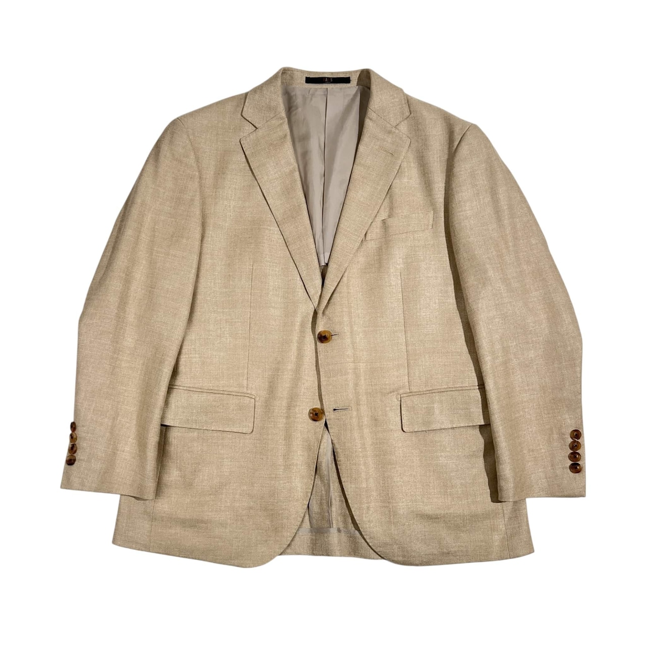 シルクリネン混 DAKS ダックス 背抜き 2B テーラードジャケット AB4/ライトベージュ系 メンズ