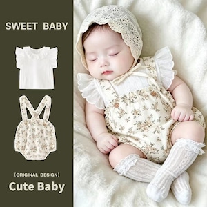 【BABY】可愛いフラワーサロペット