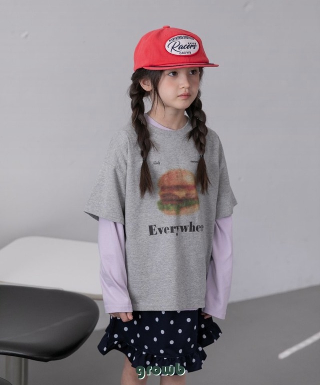 《送料無料》予約:ハンバーガーT半袖【growb】※ジュニアサイズ