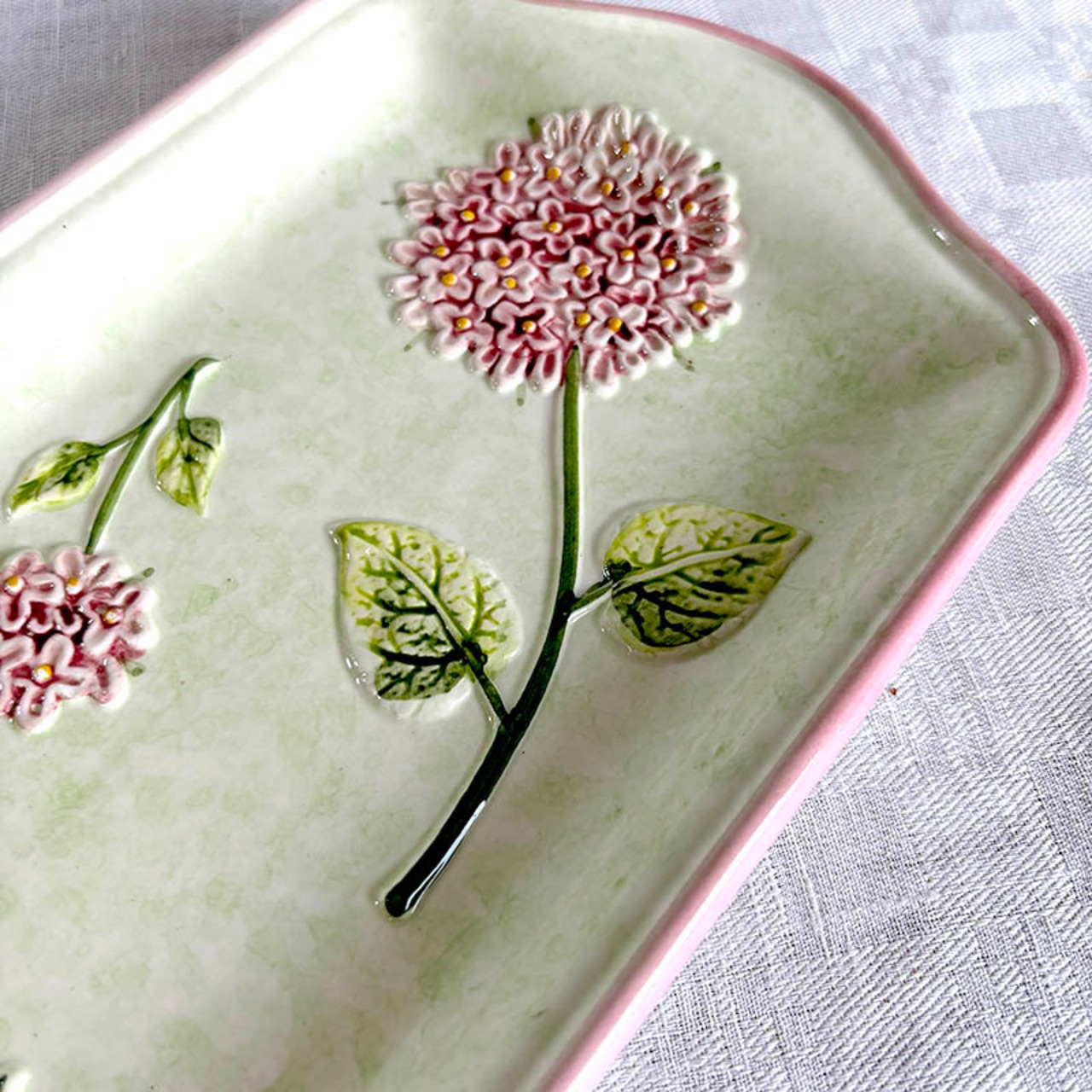 ケーキ皿　バルボティーヌアジサイ　レクタングル　長皿　エンボス 12TWdz11