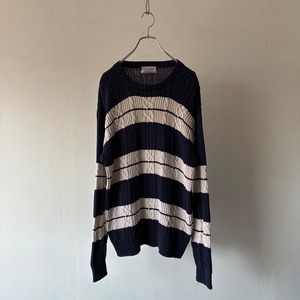 -Christian Dior- 90's border cotton knit sweater