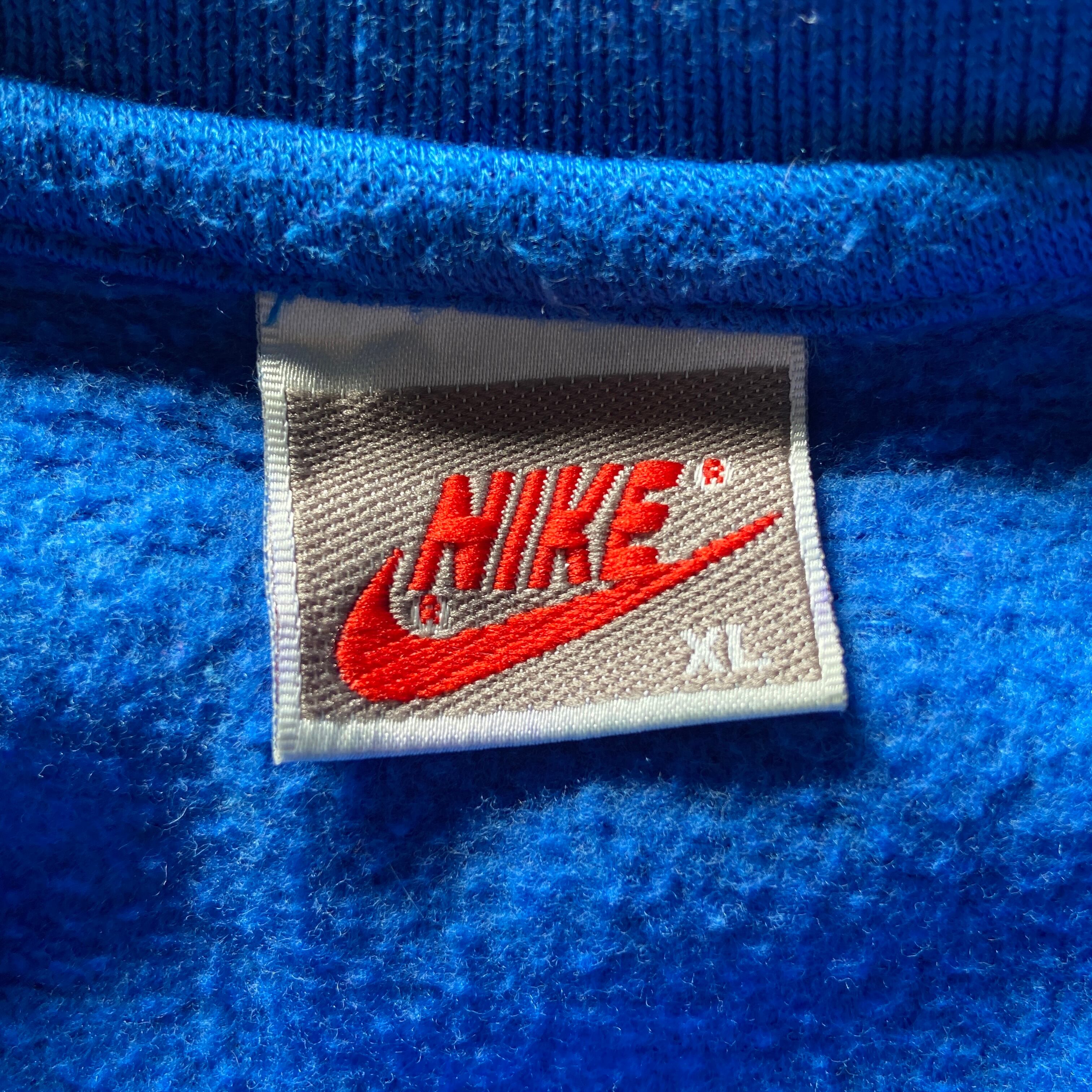 90年代 銀タグ NIKE ナイキ ワンポイントロゴ刺繍 襟付きスウェット 
