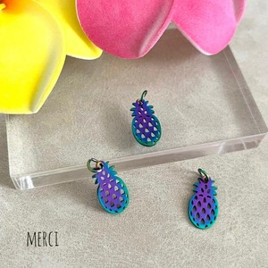 ステンレス製レインボーパイナップルチャーム/ハワイアン