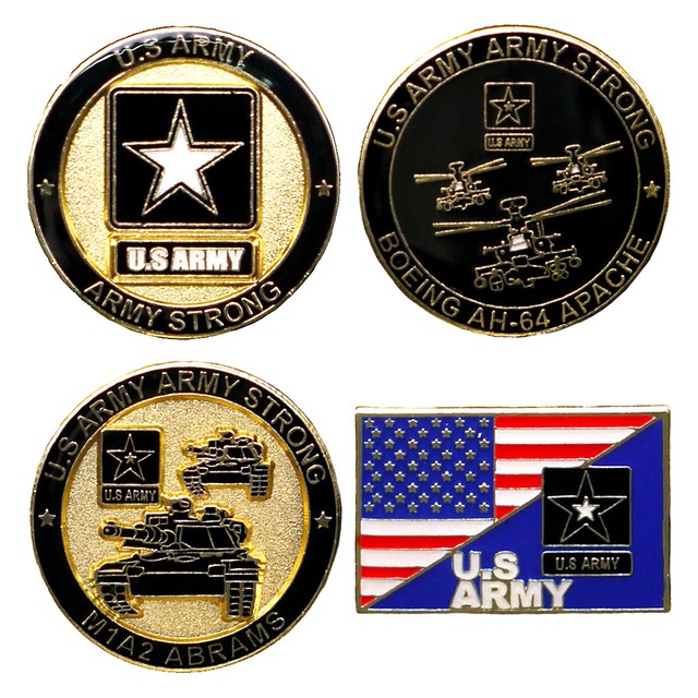 米軍グッズ ピンバッジ 陸軍 海軍 海兵隊 空軍 4個セット 全4種 「燦吉 