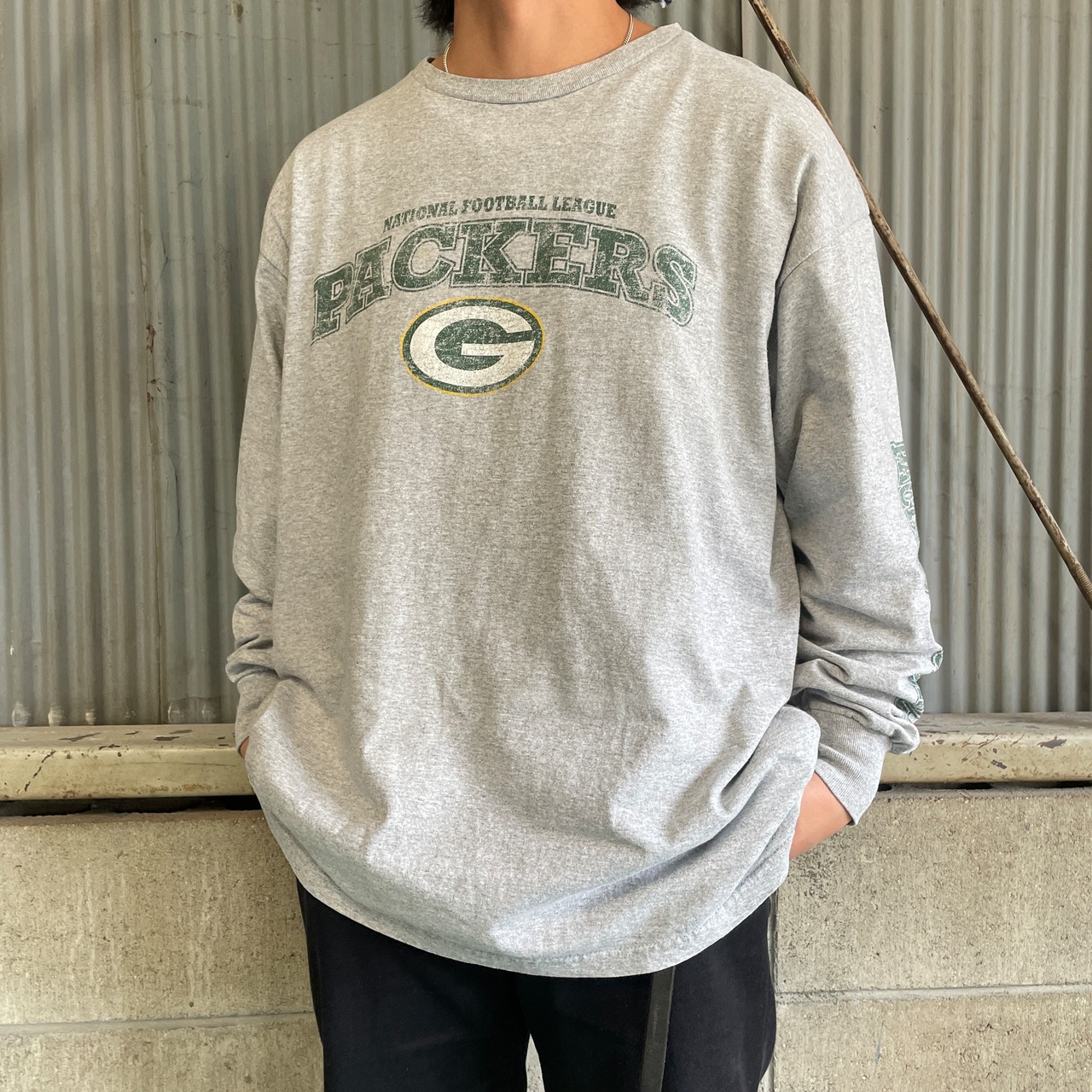 NFL グリーンベイ・パッカーズ チームロゴプリント ロングTシャツ 