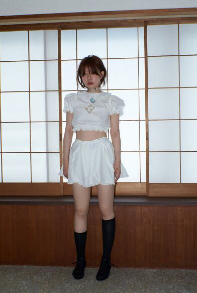 韓国 freckle seoul rose cropped blouseブラウス freckle] rose cropped blouse 正規品 韓国ブランド 韓国代行 韓国通販