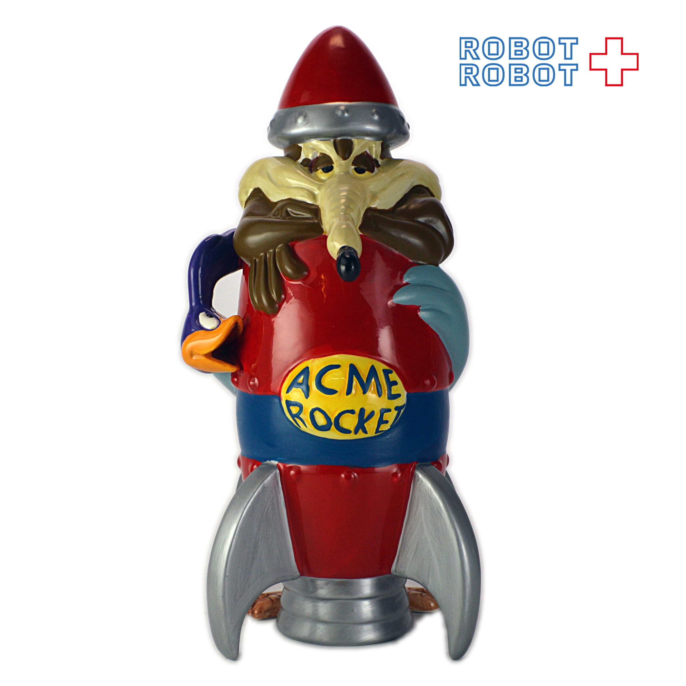 ロードランナー＆ワイリー・コヨーテ 陶器貯金箱 アクメロケット 
