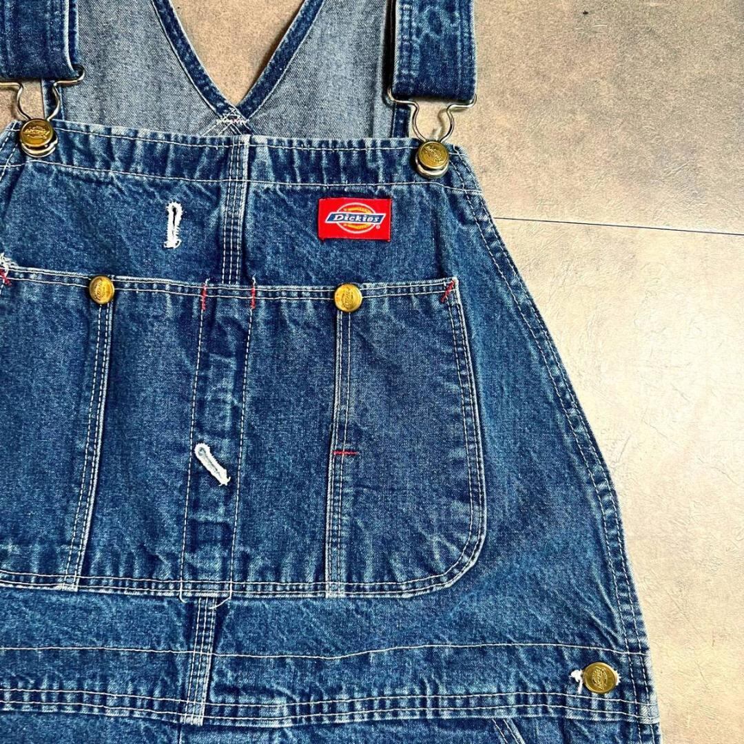 90's Made In USA Dickies Bib Overalls In Denim 36 / 90s USA製 ディッキーズ デニム  オーバーオール 36 ストリート スケーター アメカジ 西海岸 古着 ツナギ サロペット 作業着 ワーク