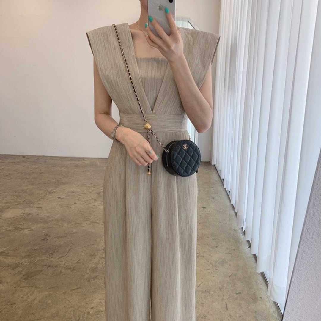 フレンチスリーブ ワイド ジャンプ スーツ/2cocor 3412603