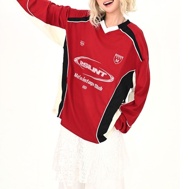 レトロスポーツカラーブロックプルオーバー 2col R00806