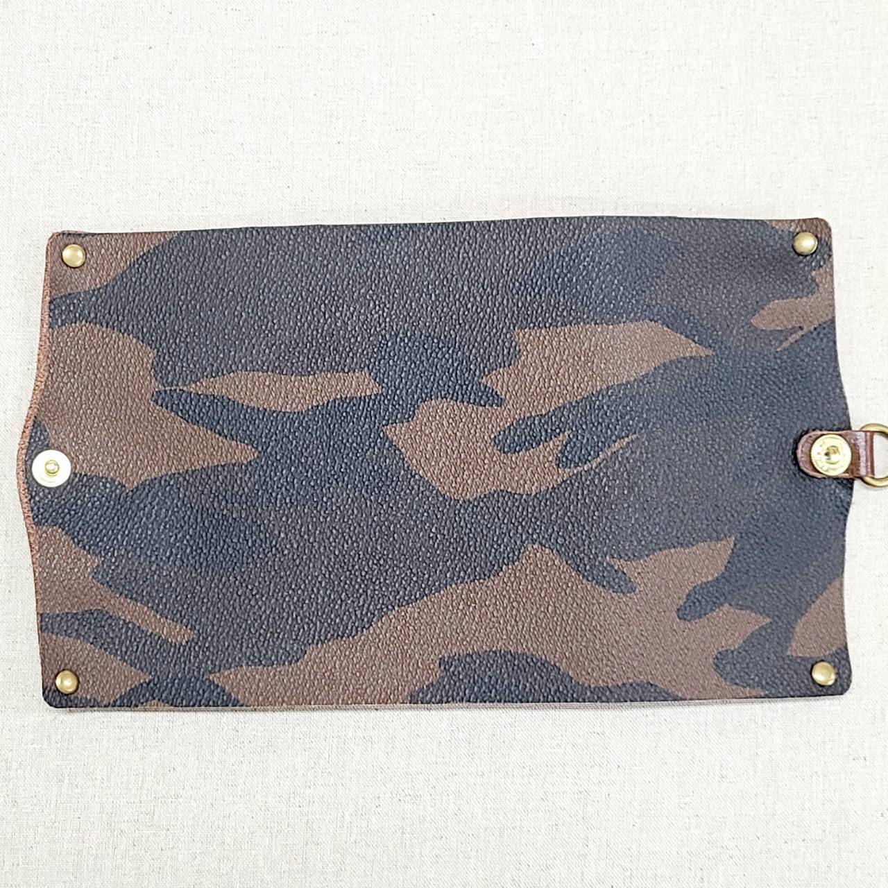 レザーマスクカバーMEN大(チョコ)【HASAMU】迷彩PVC仕様 dragonfactory