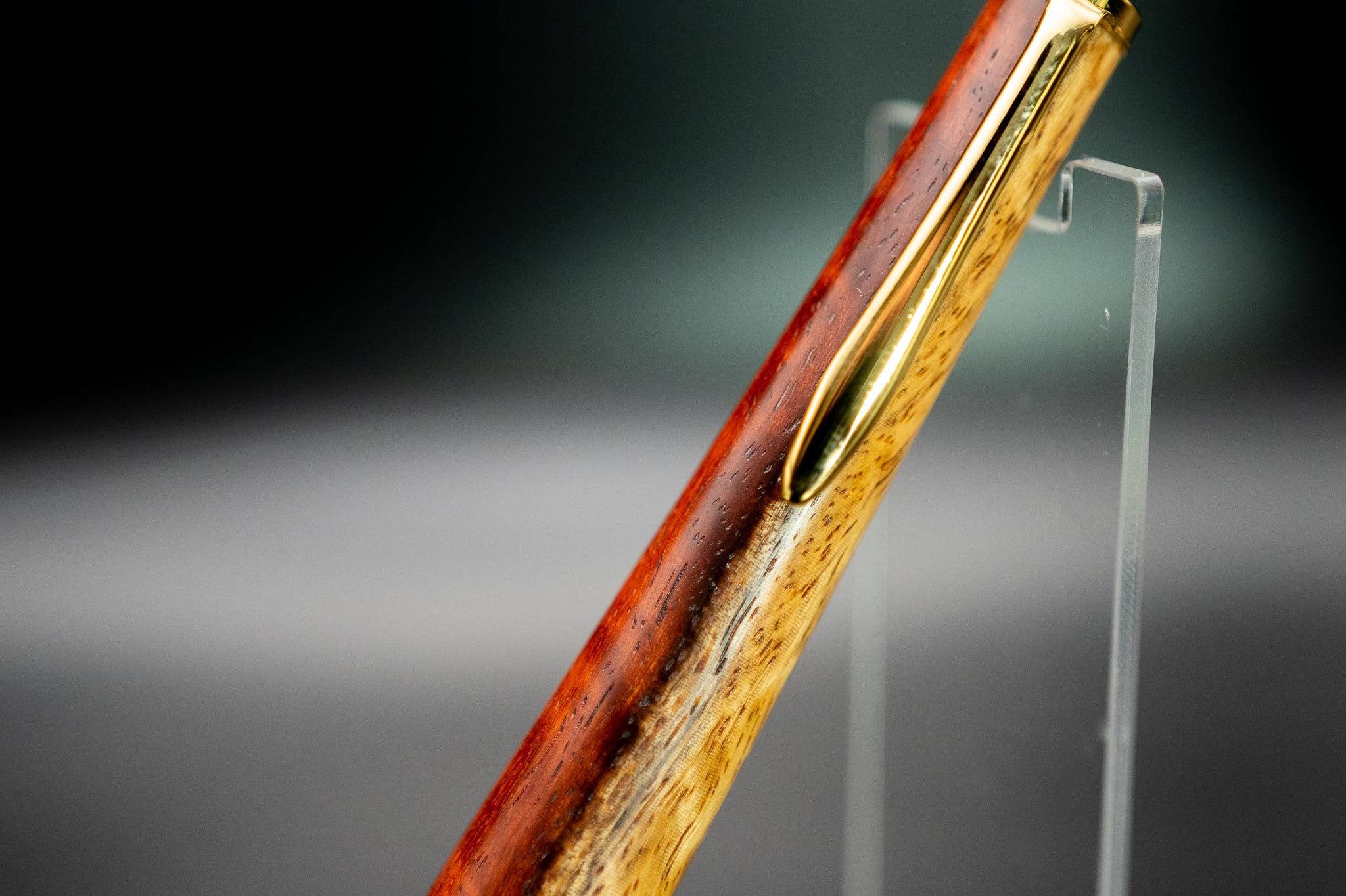 【朱色の銘木】 本花梨 虎杢 ツートン gold MP