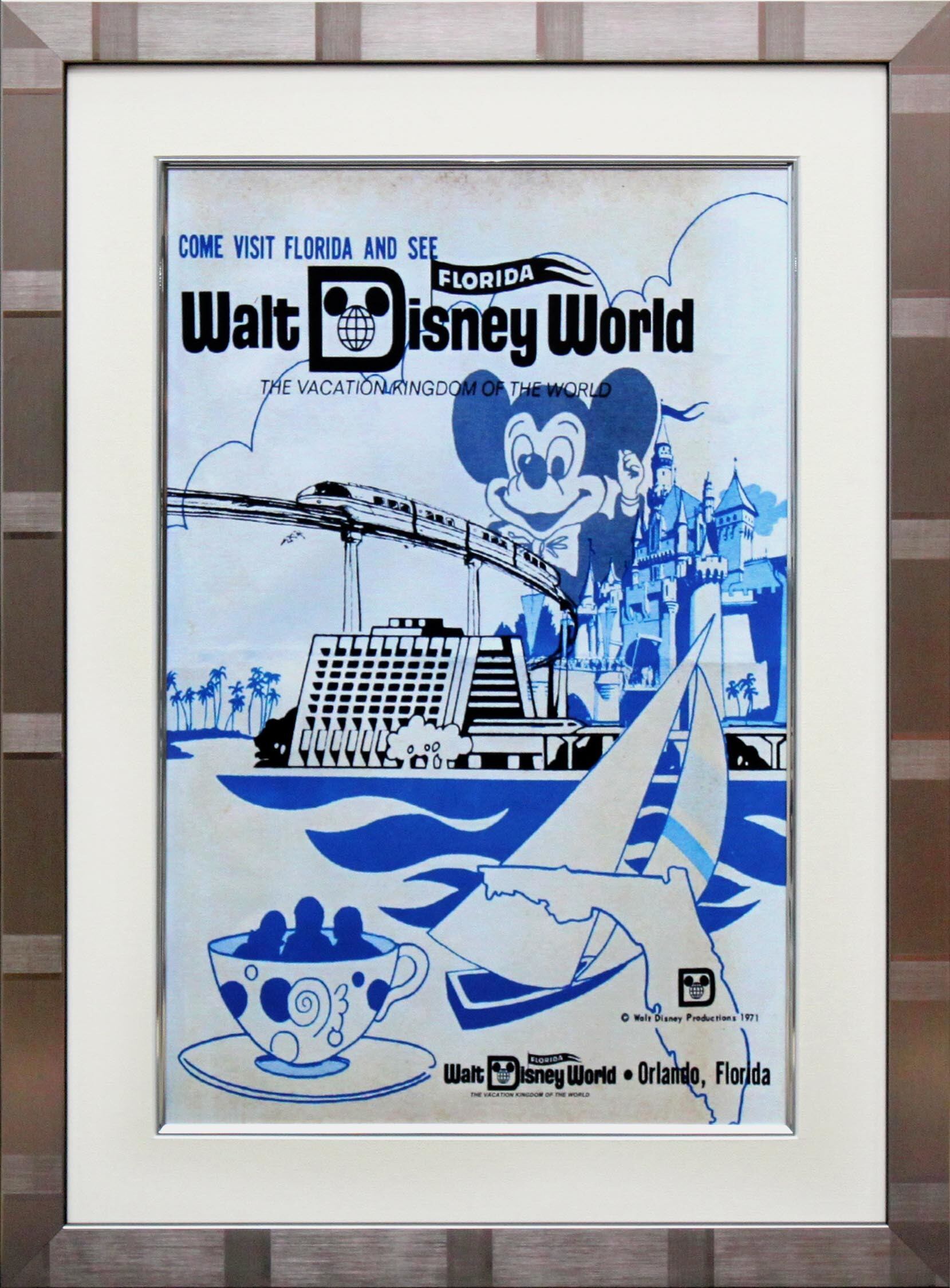 ディズニー テーマパーク フロリダ ウォルト ディズニー ワールド 展示用フック付ポスター ディズニーアートショップ ディズニー絵画 版画 ポスター