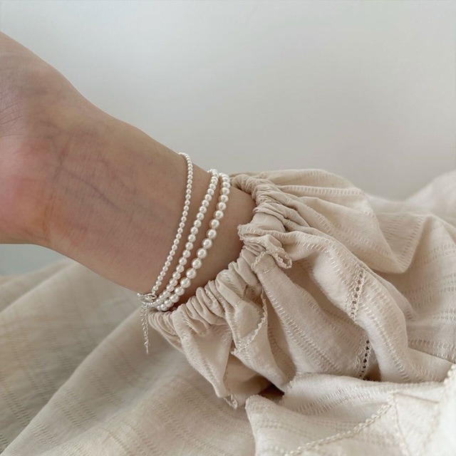 HANA大人っぽいシンプルなパールブレスレット 3s