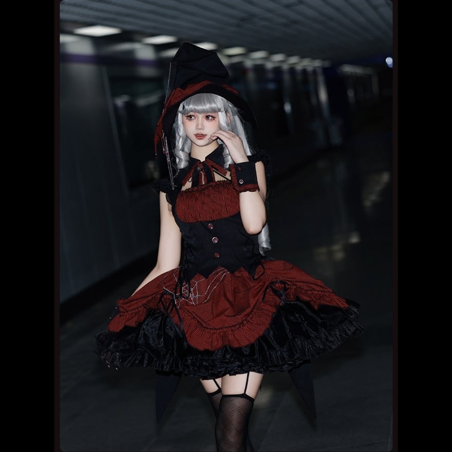 ゴスロリ ノースリーブワンピース カフス付き 魔女シリーズ｜Alice