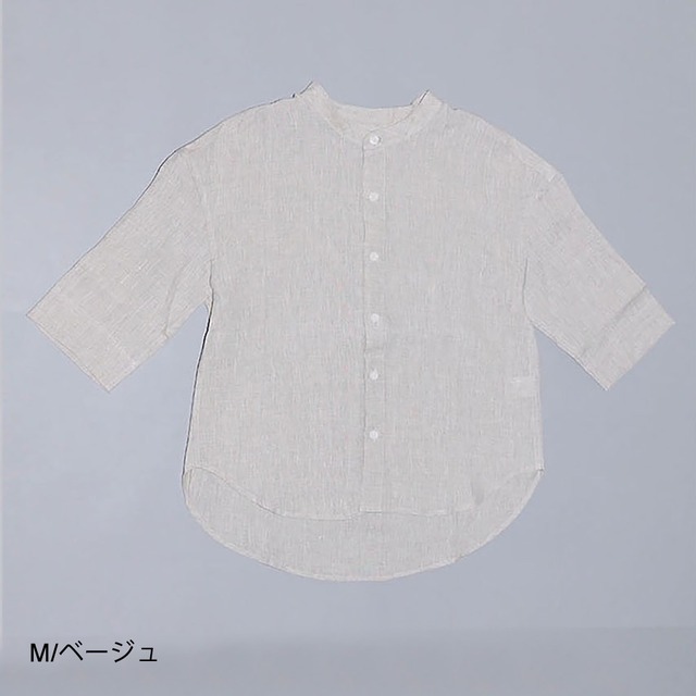 スワーム SWARM リネンスタンドカラー7分袖シャツ(NS-84009)全3色