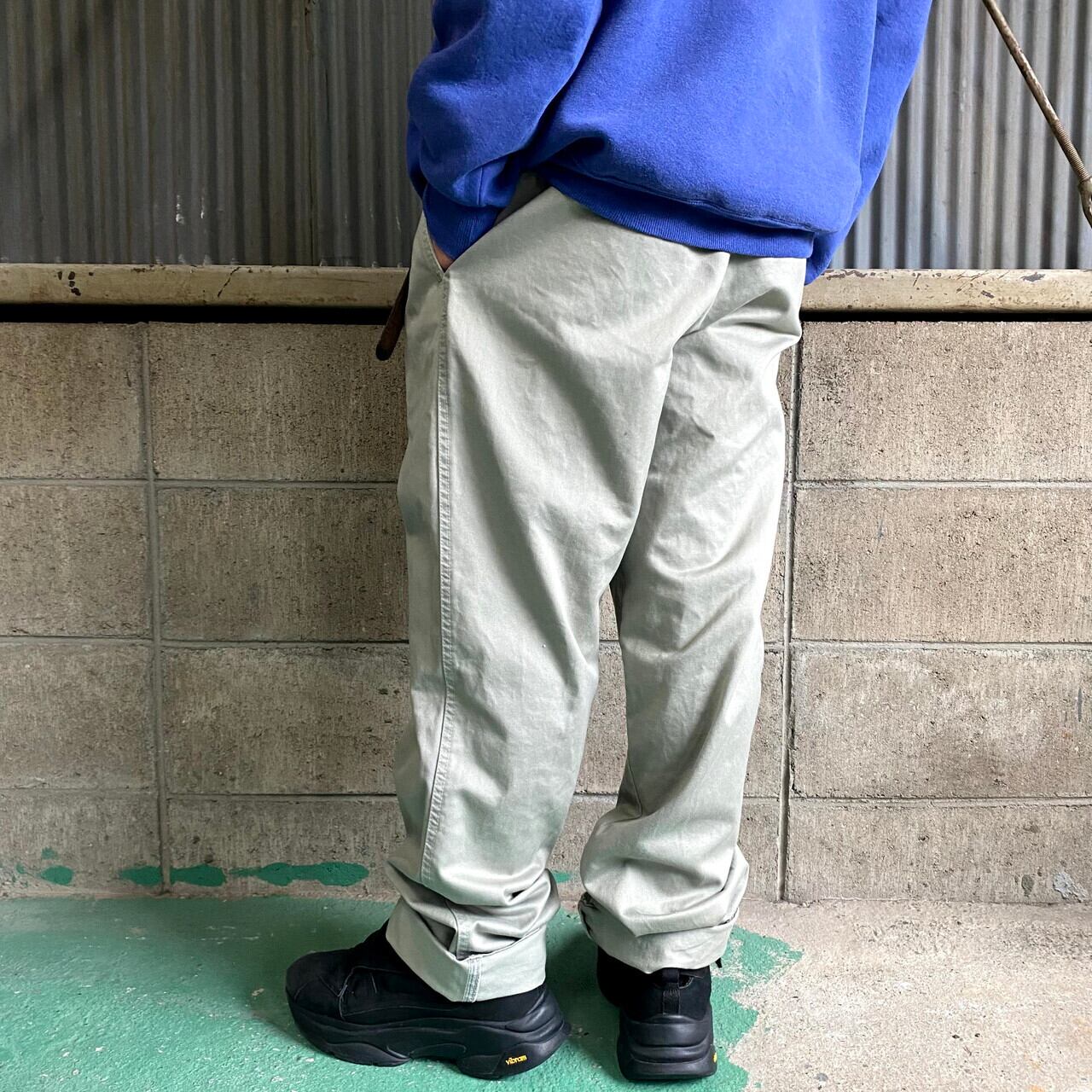 DOCKERS Khakis US製コットンワイドチノパンツ ブルーグレー