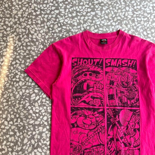 STUSSY / 00's Shout Smash print T-shirt size M