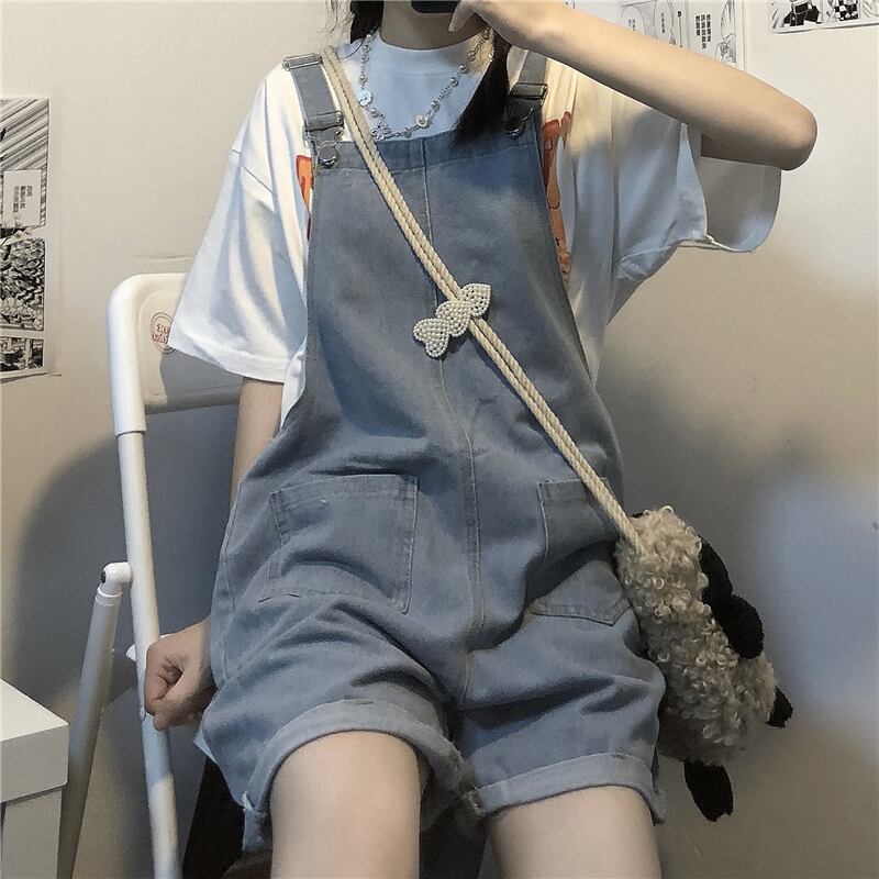 ショーツ スタイルジーンズ サマー薄手ジャンプスーツ オールインワン かわいい 夏物 ブルマー ケッペル41774234796