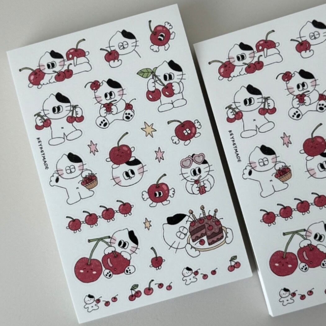 ★予約 KEYKEYMADE 〔sticker -さくらんぼ-〕